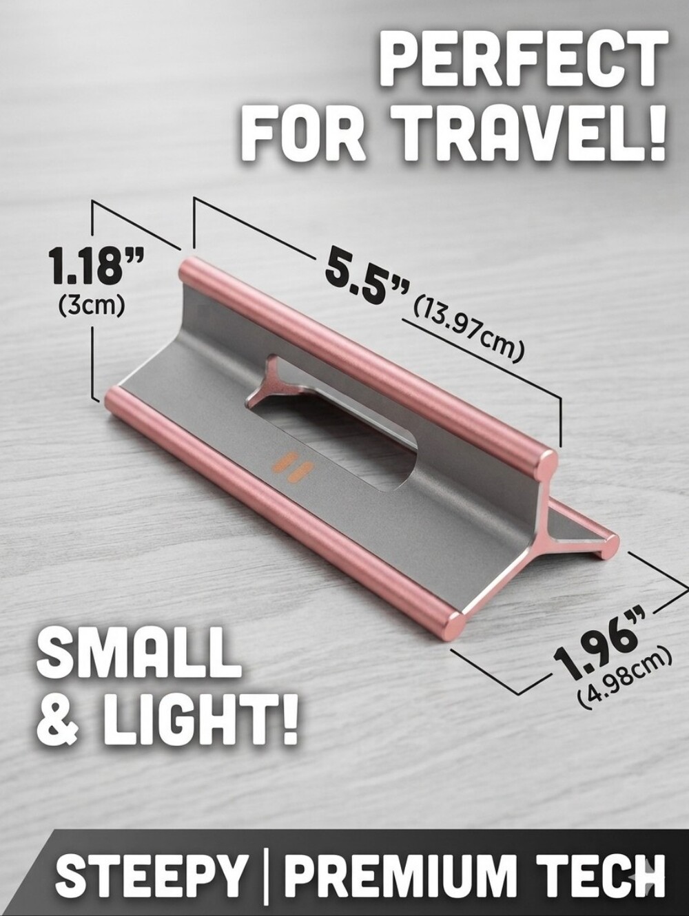 Steepy Portable Laptop Tablet Stand Rose Radiance Ergonomic Travel Riser